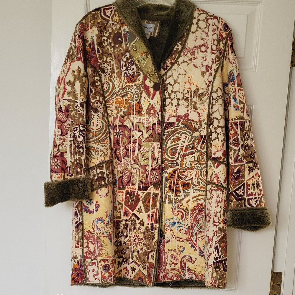 Coat - Faux Suede & Fleece Lined, Chico's